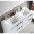 Blossom V8020 48 01 A MT12 Sofia 48" Floating Bathroom Vanity With Acrylic Sink, Metal Legs - White