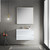 Blossom 018 36 23 C MT12 Jena 36" Floating Bathroom Vanity With Ceramic Sink, Metal Legs - White