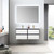 Blossom 019 48 01 C MT12 Berlin 48" Floating Bathroom Vanity With Ceramic Sink, Metal Legs - Glossy White & Glossy Grey