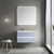 Blossom 018 36 24 A MT12 Jena 36" Floating Bathroom Vanity With Acrylic Sink, Metal Legs - Grey