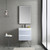 Blossom V8018 24 24 A MT12 Jena 24" Floating Wall Hung Bathroom Vanity With Acrylic Sink, Metal Legs - Grey