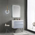 Blossom V8018 30 24 C MT12 Jena 30" Floating Wall Hung Bathroom Vanity With Ceramic Sink, Metal Legs - Grey