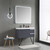 Blossom 020 36 15 A MT12 Sofia 36" Floating Bathroom Vanity With Acrylic Sink, Metal Legs - Grey