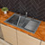 Alfi AB3418DBDI-T Titanium 34" x 18" Granite Composite Workstation Step Rim Double Bowl Drop In Sink with Accessories