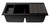 ALFI Black 34" x 18" Granite Composite Workstation Step Rim Double Bowl Undermount Sink with Accessories - AB3418DBUM-BLA