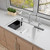 ALFI White 34" x 18" Granite Composite Workstation Step Rim Double Bowl Undermount Sink with Accessories - AB3418DBUM-W