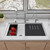 ALFI White 34" x 18" Granite Composite Workstation Step Rim Double Bowl Undermount Sink with Accessories - AB3418DBUM-W