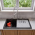 ALFI Black 34" x 18" Granite Composite Workstation Step Rim Single Bowl Drop In Sink with Accessories - AB3418SBDI-BLA