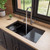 ALFI Black 34" x 18" Granite Composite Workstation Step Rim Single Bowl Undermount Sink with Accessories - AB3418SBUM-BLA