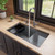 Alfi AB3418SBUM-T Titanium 34" x 18" Granite Composite Workstation Step Rim Single Bowl Undermount Sink with Accessories
