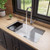 Alfi AB3418SBUM-W White 34" x 18" Granite Composite Workstation Step Rim Single Bowl Undermount Sink with Accessories