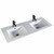 Fine Fixtures White - Double Bowl 48" x 19" Ceramic Vanity Sink With Integrated Countertop - VE4818DBW