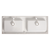 Fine Fixtures 48" X 18" Vanity Sink Gel Coated Double Sink 2.5" Thick - VET4818W-D
