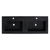 Fine Fixtures 48" X 18" Vanity Sink Gel Coated Double Sink 2.5" Thick - Matte Black - VET4818BL-D