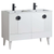 Fine Fixtures Venezian Vanity Cabinet 48" Wide - Matte White With Black Handle - VN48WH