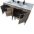 Fine Fixtures Shawbridge Vanity Cabinet 60" Wide - Shadow Grey With Black Hardware - SH60GR