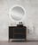 Lucena Icon Two Drawer + One Left Side Door Vanity with Walnut Structure 40" W x 34" H x 18" D - Black Color - 88694