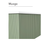 Lucena Bari Single Drawer Wall Mounted Floating Vanity Cabinet Only, for Left Side Sink 40" W x 16" H x 18" D - Green/Musgo Color - 87510