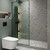 Fine Fixtures Fixed Full Frame Shower Panel - 34" X 74" - Black Hardware - SDF2-34BL
