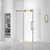 Fine Fixtures Sliding Frameless Rectangle Shower Enclosure - 60" X 36 - Satin Brass - SER1-60SB