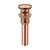 Fine Fixtures PUB11RG Pop Up Drain With Strainer Basket and Overflow - Rose Gold Finish