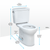 TOTO® Drake® Two-Piece Round 1.28 GPF Universal Height TORNADO FLUSH® Toilet with CEFIONTECT®, Ebony - CST775CEF#51