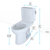 TOTO® Drake® II 1G® Two-Piece Elongated 1.0 GPF Universal Height Toilet with CEFIONTECT and Right-Hand Trip Lever, Cotton White - CST454CUFRG#01