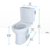 TOTO® Drake® II 1G® Two-Piece Round 1.0 GPF Universal Height Toilet with CEFIONTECT and Right-Hand Trip Lever, Cotton White - CST453CUFRG#01