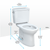 TOTO® Drake®  Two-Piece Elongated 1.6 GPF Universal Height TORNADO FLUSH® Toilet with CEFIONTECT®, Cotton White - CST776CSFG#01