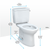 TOTO® Drake® Two-Piece Elongated 1.28 GPF Universal Height TORNADO FLUSH® Toilet with CEFIONTECT® and Right-Hand Trip Lever, Cotton White - CST776CEFRG#01