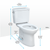 TOTO® Drake® Two-Piece Elongated 1.28 GPF Universal Height TORNADO FLUSH® Toilet with CEFIONTECT® and 10 Inch Rough-In, Cotton White - CST776CEFG.10#01