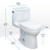 TOTO® UltraMax® II One-Piece Elongated 1.28 GPF Universal Height Toilet with CEFIONTECT and SS124 SoftClose Seat, WASHLET+ Ready, Cotton White - MS604124CEFG#01