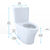 TOTO® Aquia® IV Two-Piece Elongated Dual Flush 1.28 and 0.9 GPF Toilet with CEFIONTECT, Cotton White - CST446CEMFGN#01