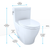 TOTO® Aimes WASHLET+ One-Piece Elongated 1.28 GPF Universal Height Skirted Toilet with CEFIONTECT, Cotton White - MS626124CEFG#01