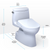 TOTO® WASHLET®+ Carlyle® II One-Piece Elongated 1.28 GPF Toilet and WASHLET®+ S7 Contemporary Bidet Seat, Cotton White - MW6144726CEFG#01