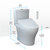 TOTO® WASHLET®+ Aquia® IV Two-Piece Elongated Universal Height Dual Flush 1.28 and 0.9 GPF Toilet and WASHLET C5 Bidet Seat, Cotton White - MW4463084CEMFGN#01