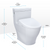 TOTO® WASHLET®+ Aimes One-Piece Elongated 1.28 GPF Toilet and Contemporary WASHLET S7 Contemporary Bidet Seat, Cotton White - MW6264726CEFG#01