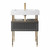 Fine Fixtures Dakota Vanity Cabinet 30 Inch Wide - Rock Grey With Satin Brass Hardware - DA30RG-DAH30SB-VEA3018W