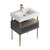 Fine Fixtures DA30RG Dakota Vanity Cabinet 30 Inch Wide - Rock Grey With Satin Brass Hardware