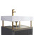 Fine Fixtures Dakota Vanity Cabinet 30 Inch Wide - Rock Grey With Satin Brass Hardware - DA30RG-DAH30SB-VEA3018W