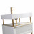 Fine Fixtures Dakota Vanity Cabinet 30 Inch Wide - White With Satin Brass Hardware - DA30WH-DAH30SB-VEA3018W