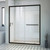 Dreamline DL6970CLR-22-09 Infinity-Z 30 inch D x 60 inch W x 74 3/4 inch H Semi-Frameless Sliding Clear Shower Door in Matte Black with Right Drain Biscuit Shower Base Kit