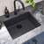 Ruvati 23 x 17 inch Granite Composite Undermount Single Bowl Kitchen Sink - Midnight Black - RVG2023BK
