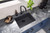 Ruvati 23 x 17 inch Granite Composite Undermount Single Bowl Kitchen Sink - Midnight Black - RVG2023BK