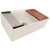 Ruvati 33 inch Fireclay Workstation Farmhouse Kitchen Sink Apron Front Single Bowl Biscuit Sand - RVL2387BS