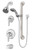 Symmons 9606PLRTRMTC Origins Tub & Shower Faucet with Handle Valve Trim & Diverter Handle Trim & Slide Bar Handshower - Chrome