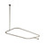 Kingston Brass CC3158 Rectangular 44-1/2" x 25-1/4" Brass Shower Curtain Rod with Ceiling Support - Brushed Nickel