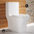 Swiss Madison SM-1T106HG Concorde One Piece Square Toilet Dual Flush, Brushed Gold Hardware 1.1/1.6 gpf