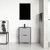 Blossom Zurich 24" Vanity With Black Ceramic Sink - Metal Grey - V8039 24 15 MB