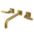 Kingston Brass Whitaker Two-Handle Wall Mount Roman Tub Faucet, Brushed Brass - KS6027KL